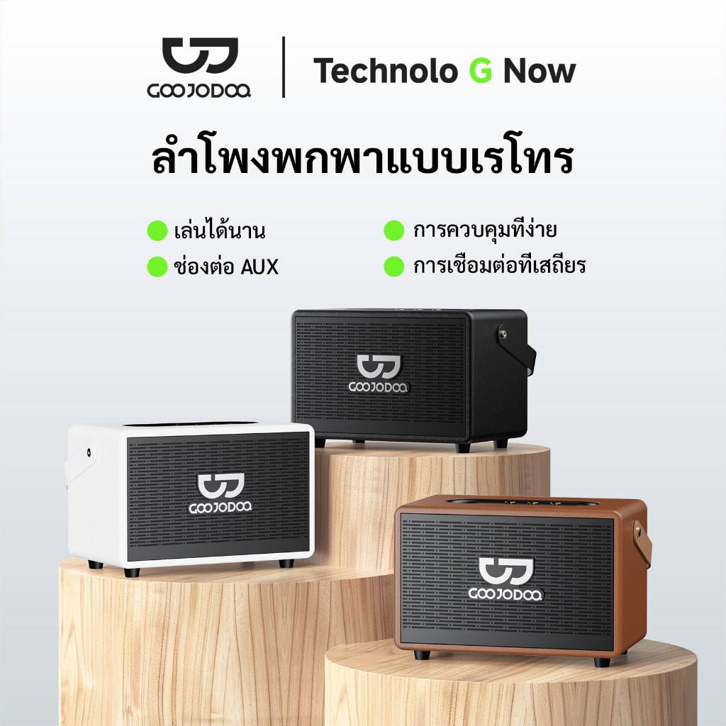 GOOJODOQ Ab4091 ลําโพง Bluetooth 5.3 ลําโพงพกพา สเตอริโอ 4 ช่อง 60w เสียงเบส 6000mah ไมโครโฟน 2 ตัว
