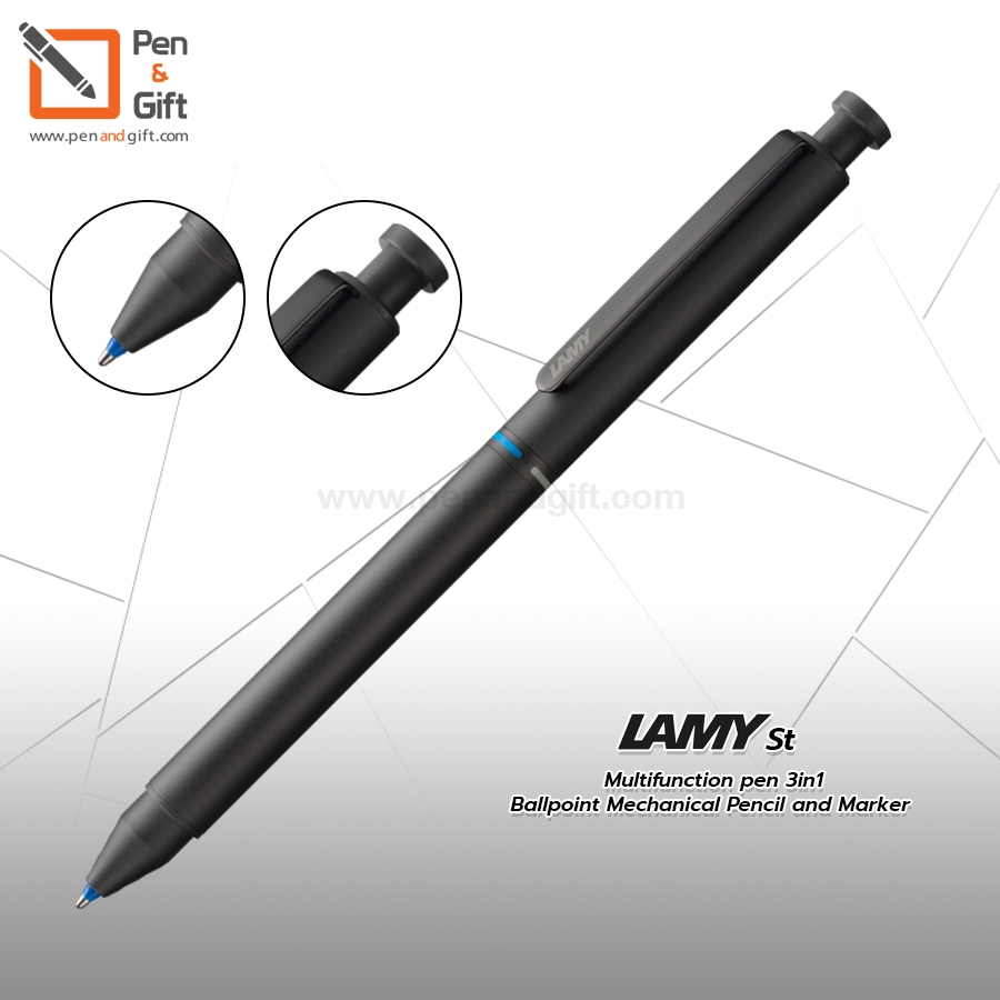 LAMY st tri pen multi-system recorder black black - ปากกามัลติฟังก์ชั่น ...