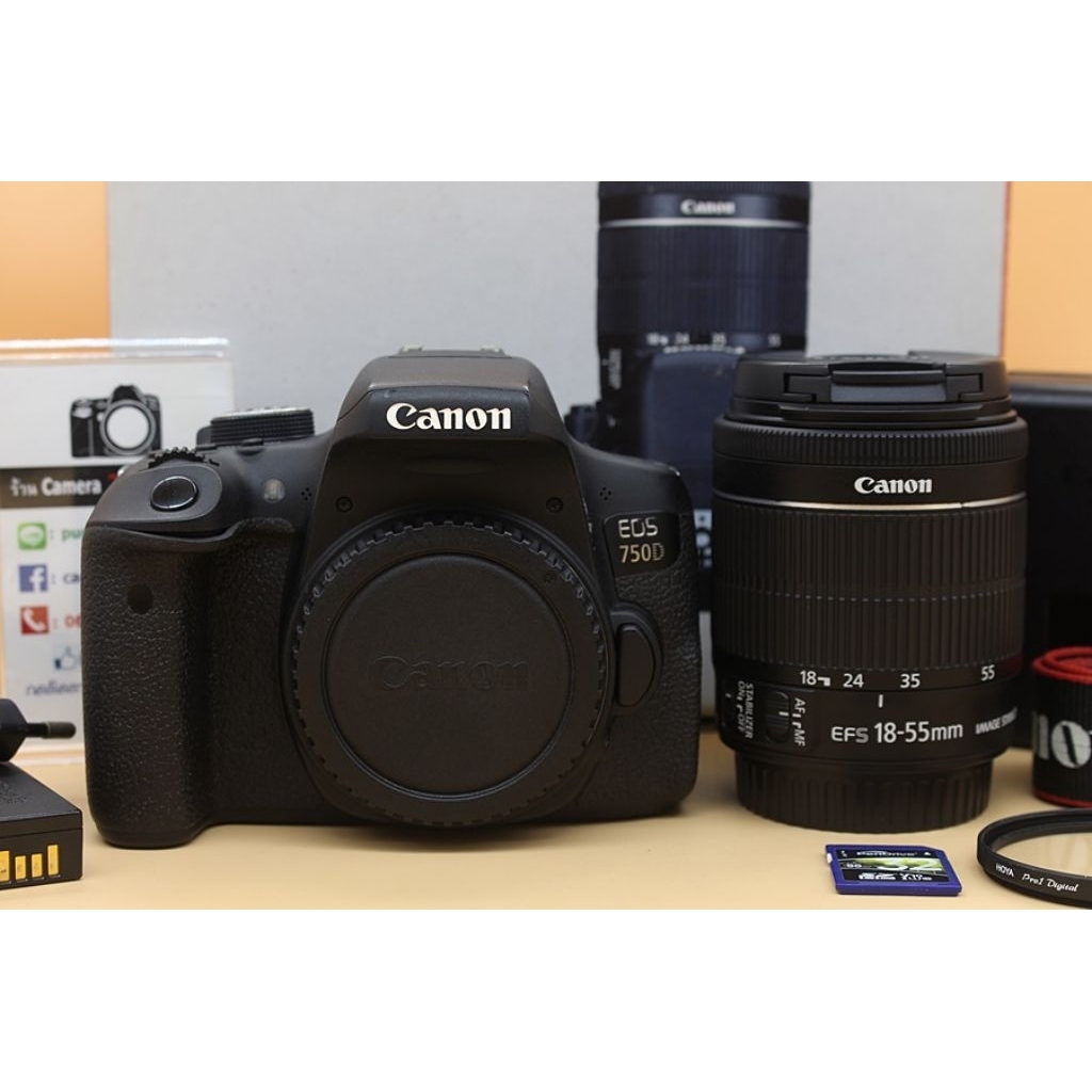 Canon EOS 750D Con Obiettivo 18-55mm IS STM, Borsa E Scheda SD 4GB Inclusi, Reflex 24.2 MP, Schermo Touch Orientabile 3'', Mirino Intelligente, Registrazione Video Full HD