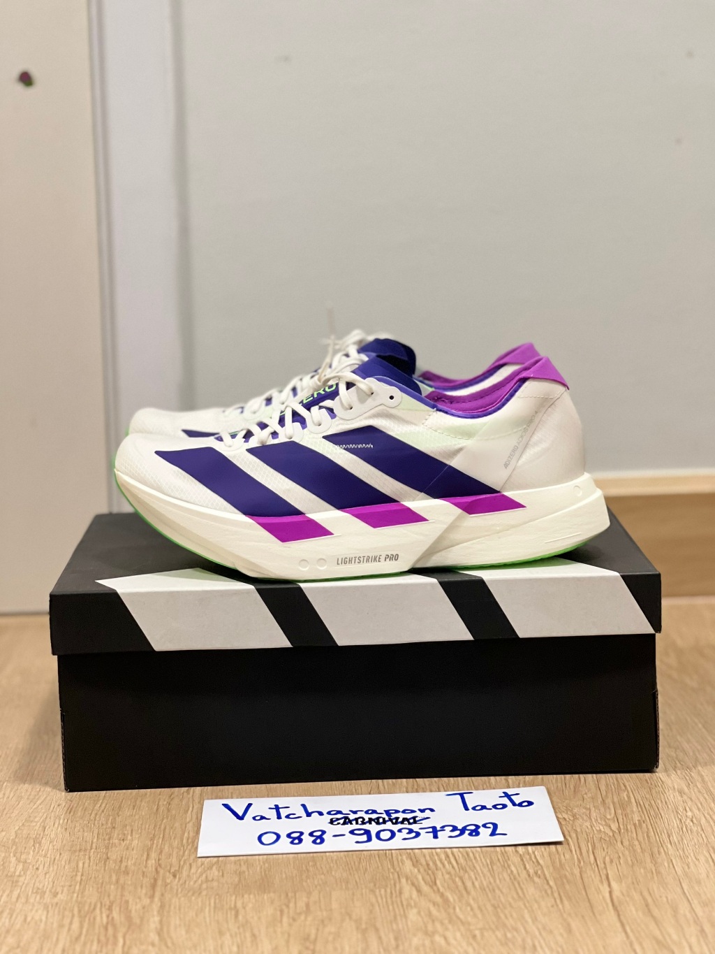 [PREORDER] รองเท้าวิ่ง Adidas Adizero Adios Pro4 สี White Purple Lime ...