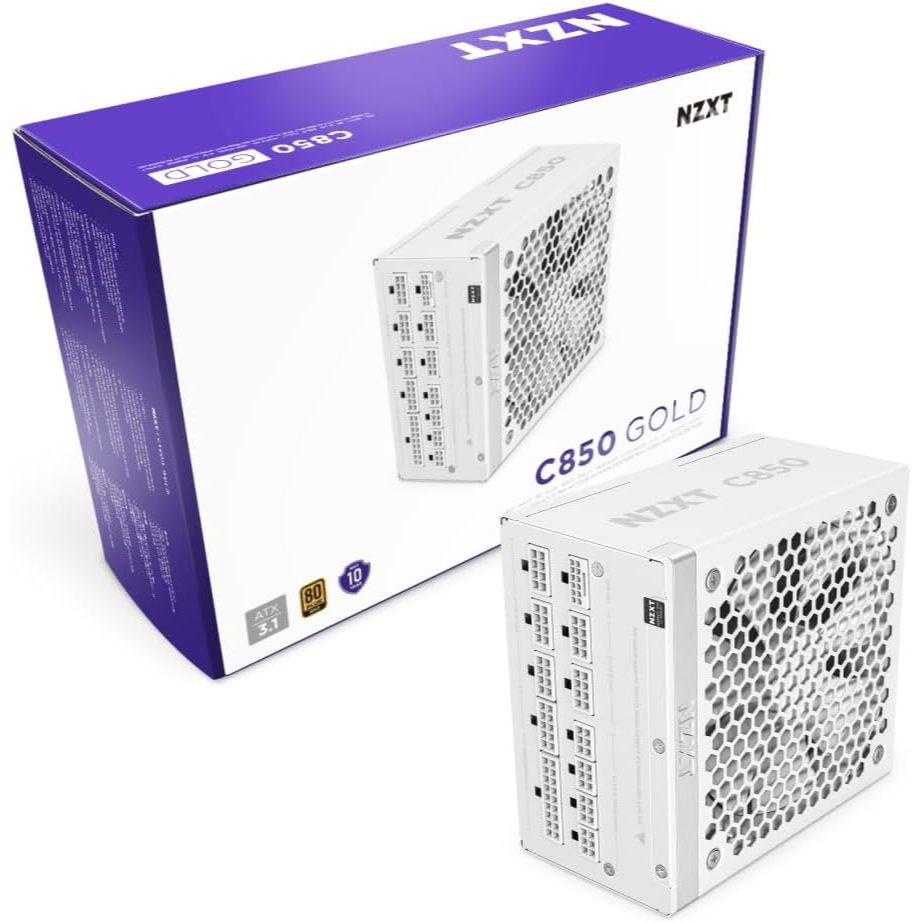 NZXT C850 Gold 850W White Fully Modular ATX 3.1 Power Supply 80