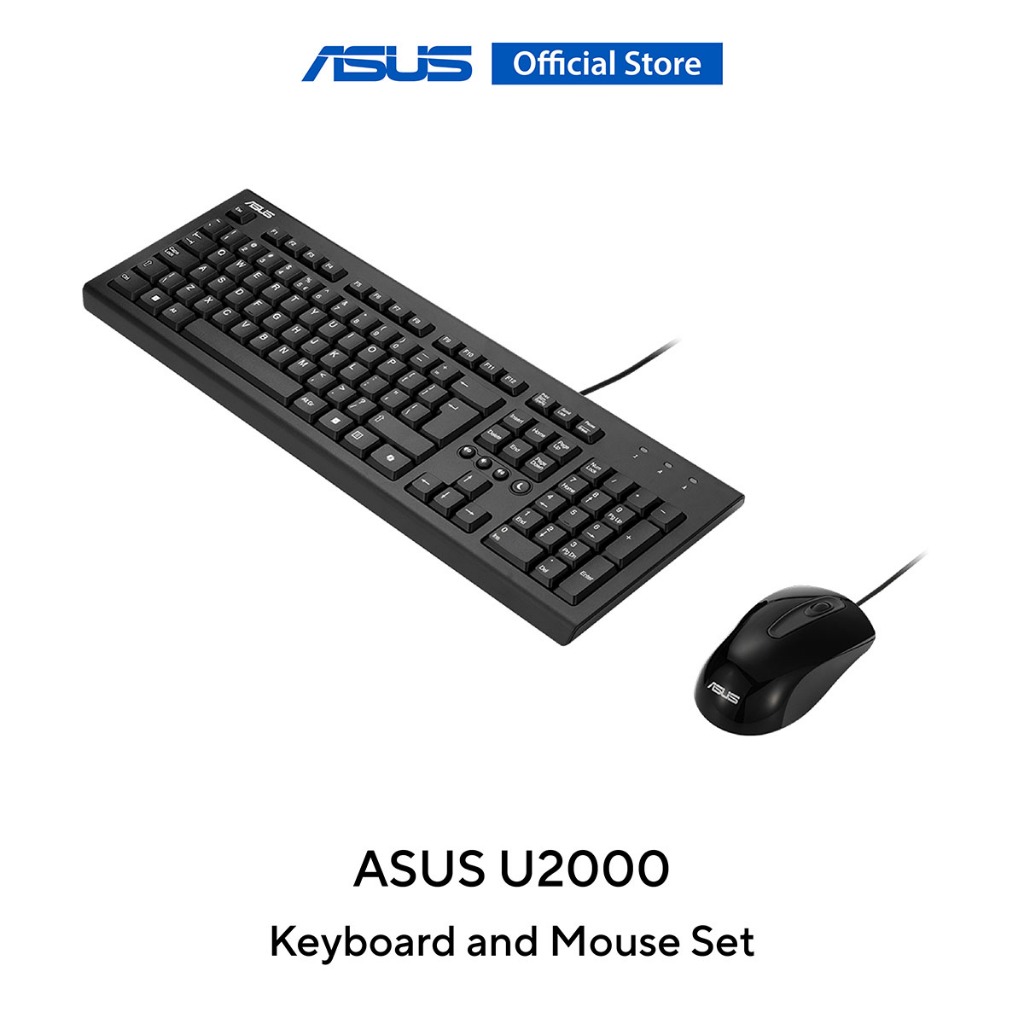 ASUS U2000 Keyboard + Mouse Set (TH/EN) ชุดคีย์บอร์ดและเมาส์ แป้นพิมพ์ ...