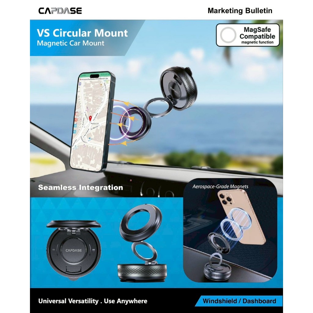 CAPDASE CAR MOUNT / รุ่น VS CIRCULAR / ที่จับโทรศัพท์ในรถแบบแม่เหล็ก ...