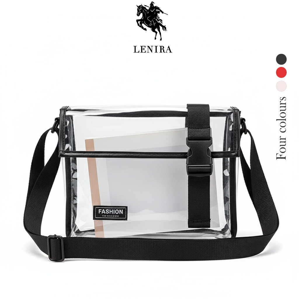 ส่งด่วน Lenira (B1790) กระเป๋าสะพายข้างพลาสติกใสกันน้ำ FASHION | Shopee ...