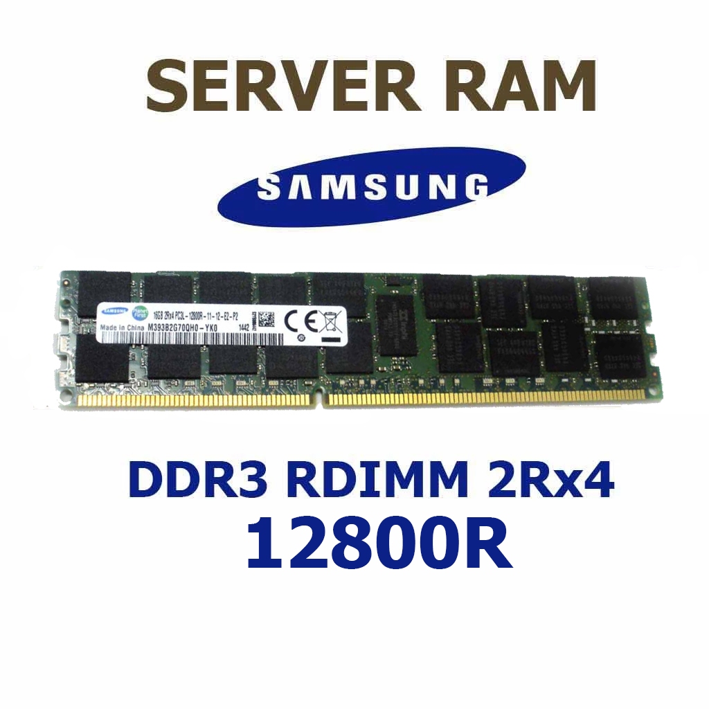 RAM Server Samsung DDR3 16GB 8GB BUS 1600 MHz PC3L-12800R 2Rx4 ECC REG ...