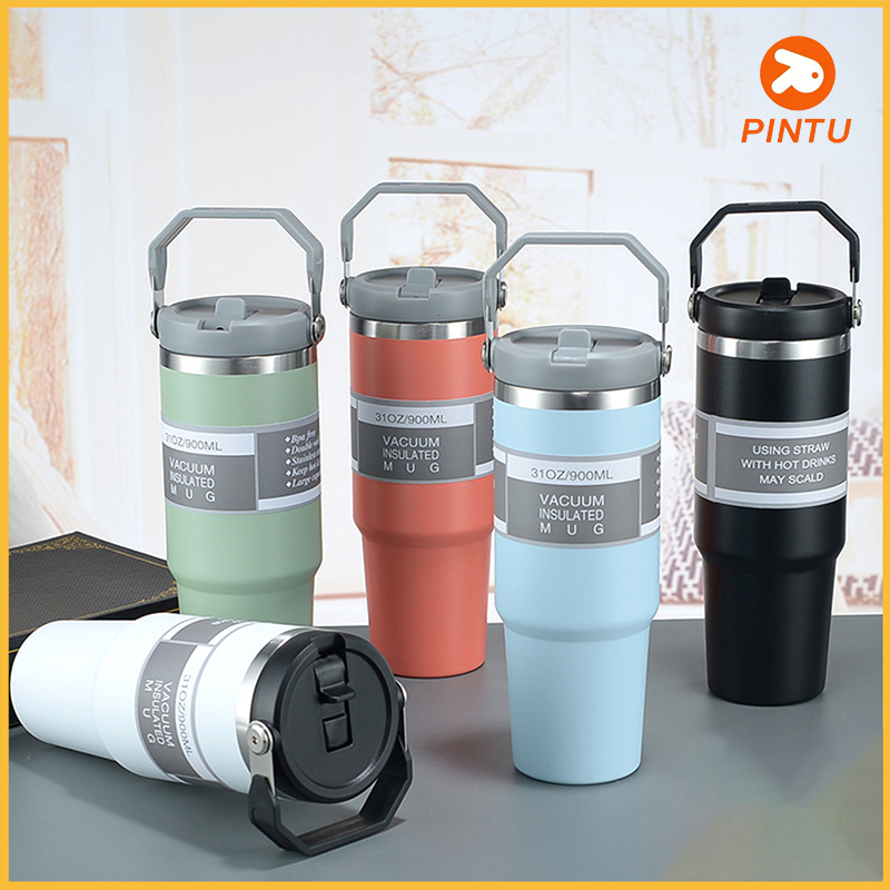 กระติกน้ำสแตนเลส ความจุ 890 มล 30OZ แก้วน้ำเย็นเก็บความเย็นได้นาน สีพื้น สินค้าพร้อมส่งจากไทย สำหรับใช้ในชีวิตประจำวัน