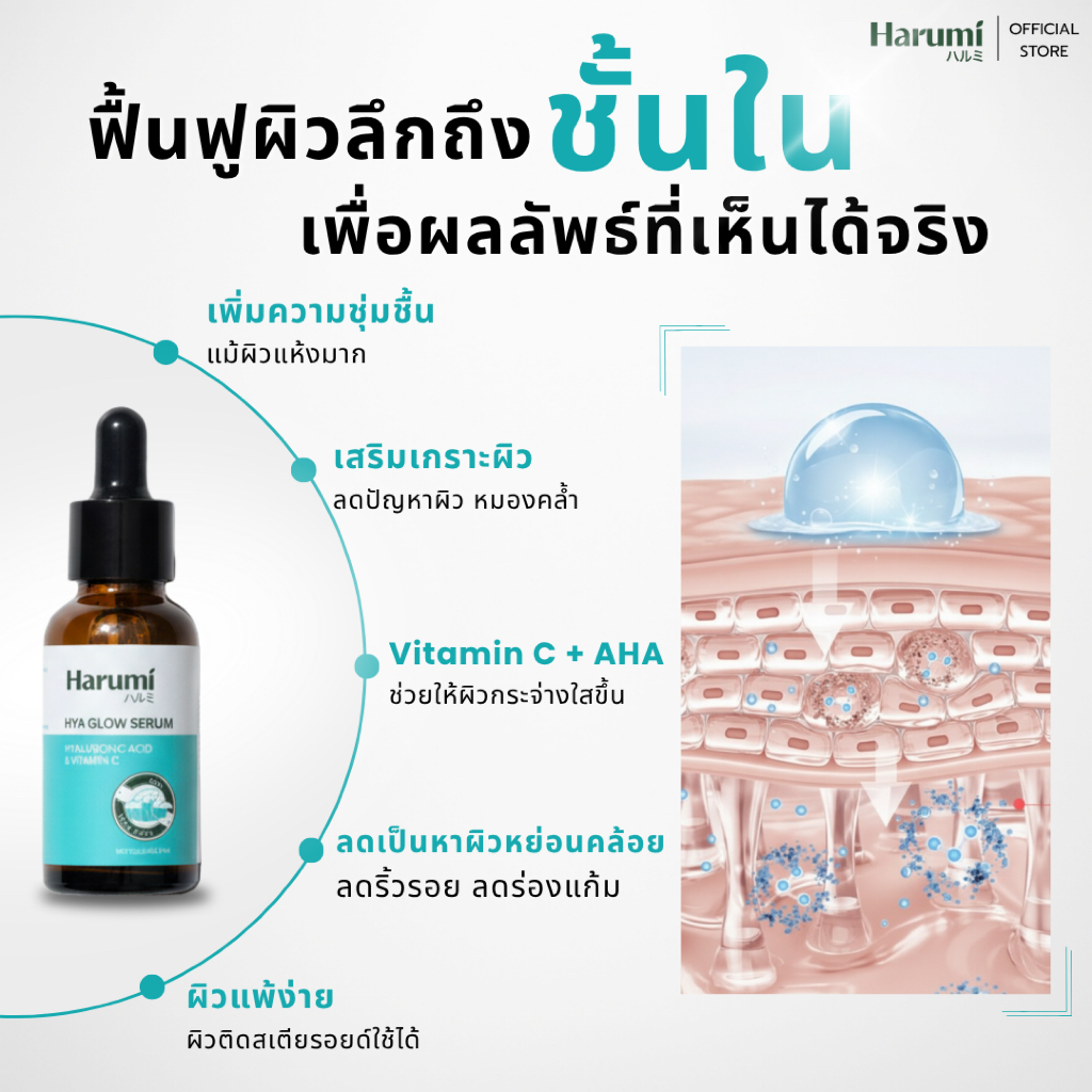 แท้]HARUMI Hya glow serum 30ml ฮารุมิไฮยาโกลด์เซรั่ม ไฮยาโกเซรั่ม