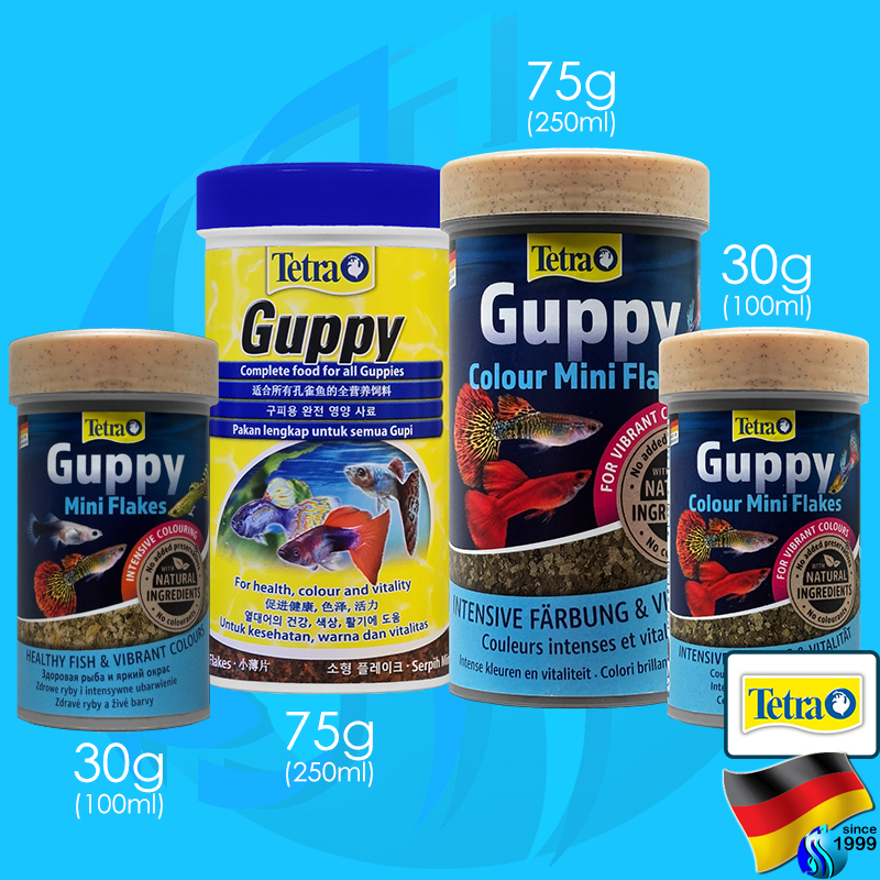 Tetra Guppy Mini Flakes / Colour Mini อาหารปลาแผ่น สำหรับปลาขนาดเล็ก ...