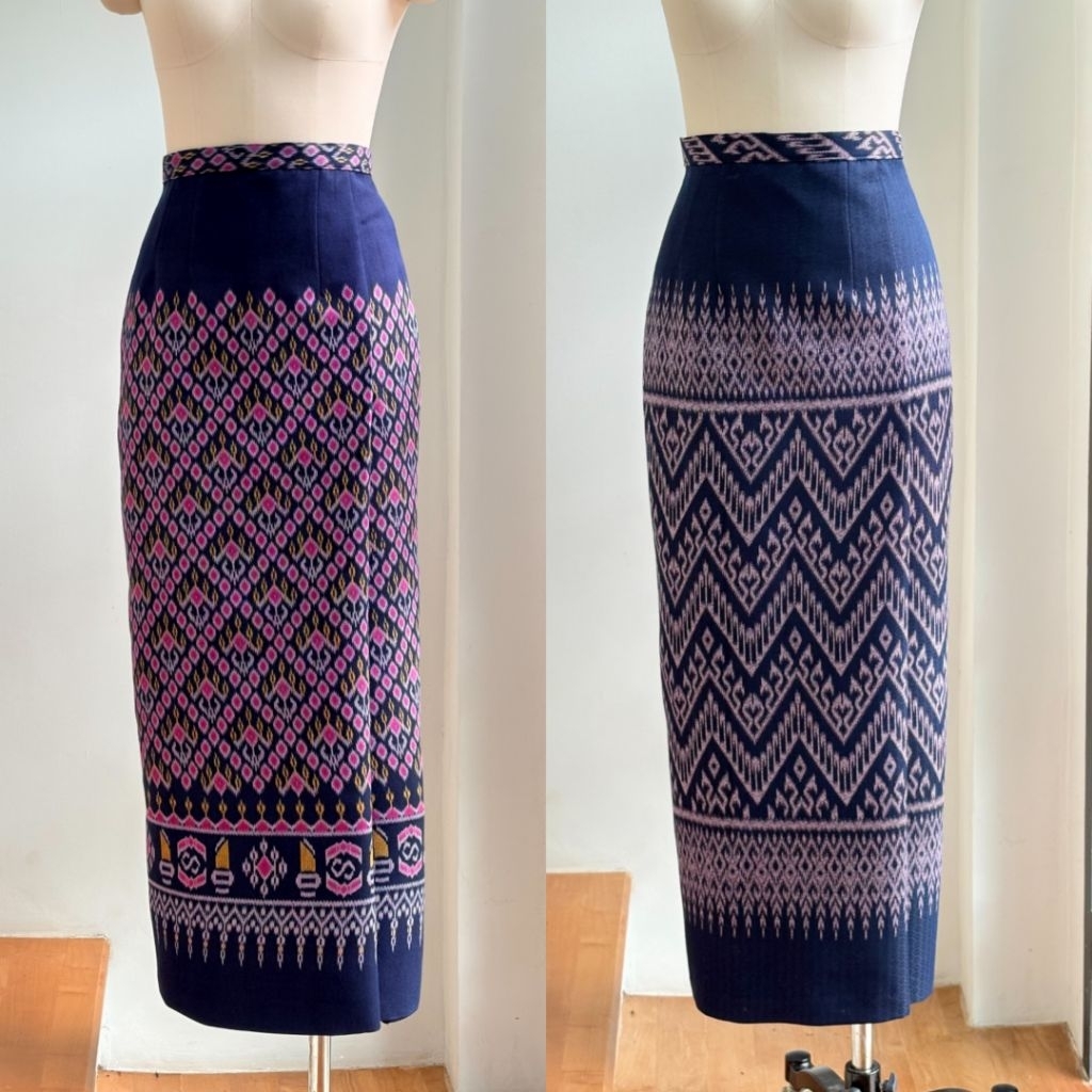 ผ้าถุงสำเร็จลายไทย ผ้าฝ้ายกัดลาย ทรงสวยพรางพุง พร้อมส่ง!