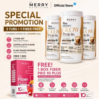 [Flash Sale] Buy 3 Get 1 Free Fiber! Merry Glow Plant-Based Protein Shake (5 Type Blend) – 525g Per Jar