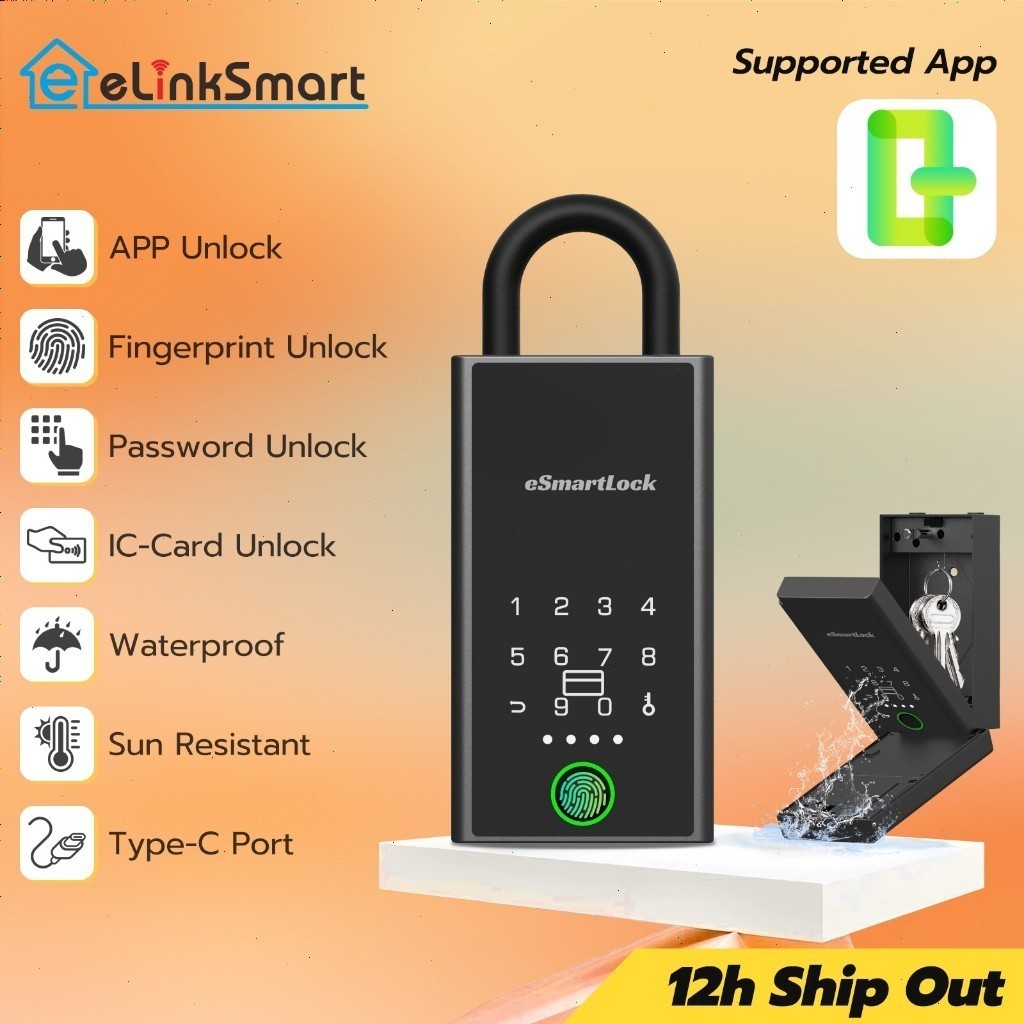 Smart Key Lock Box with Code, Large Fingerprint Lock Box with APP ...
