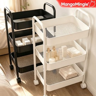 MM xe đẩy lưu trữ đồ, kệ để đồ trong bếp, chắc chắn bền bỉ, không gỉ sét, 3/4 tầng, kèm móc và di chuyển dễ dàng, kệ để đồ Trolley Cart