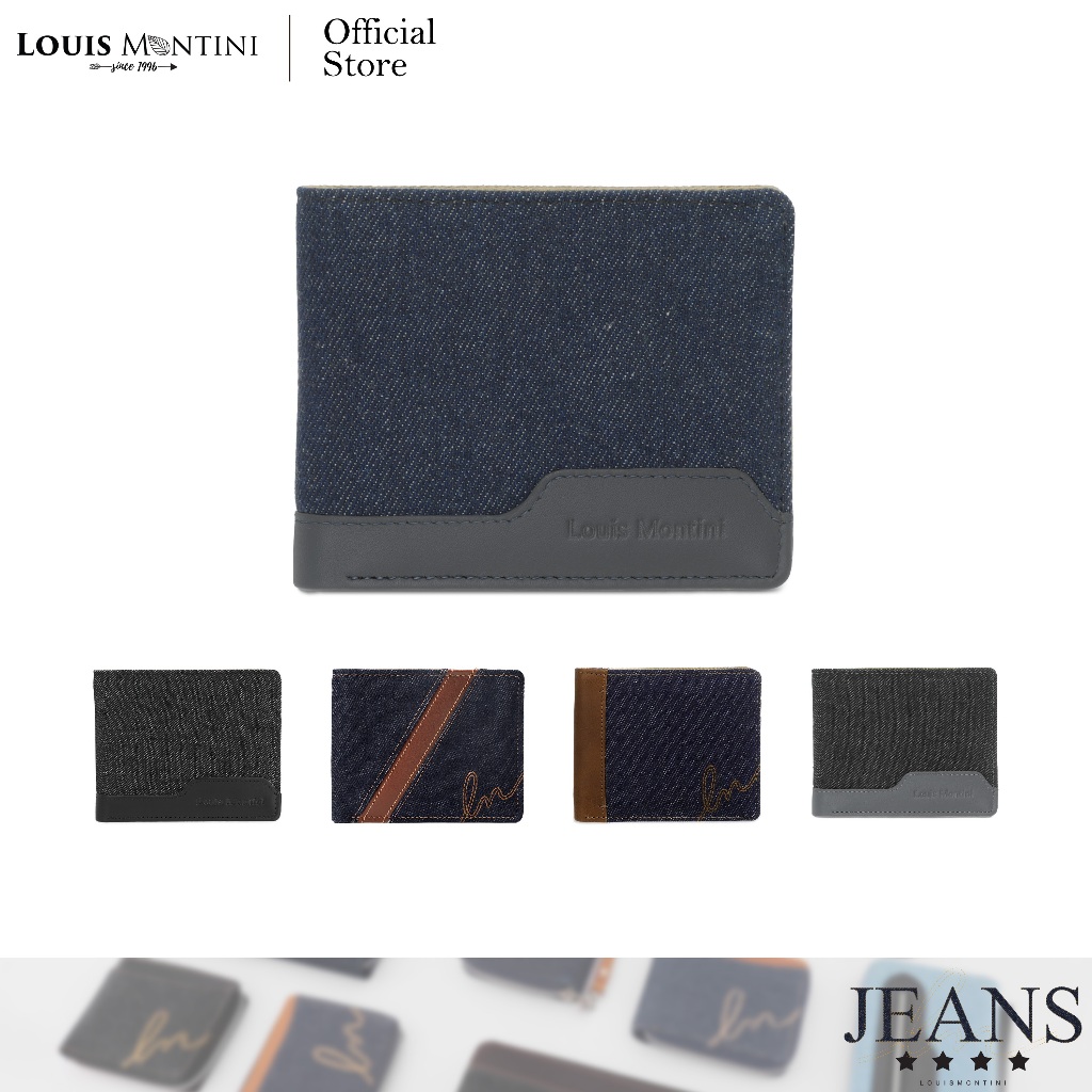 Louis Montini (Jeans Collection) กระเป๋าสตางค์ผ้ายีนส์ กระเป๋า Jean Wallet TTM119