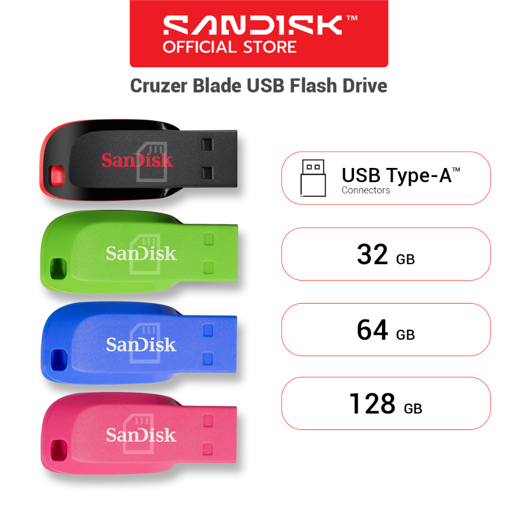 SanDisk Cruzer Blade 32GB USB Flash Drive (ทำตัวบูตลง Windows / WinPE)