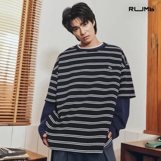 RUMb - เสื้อยืด ลายทาง Oversize รุ่น EVERYDAY PIQUE STRIPED TEE - Col. REBORN
