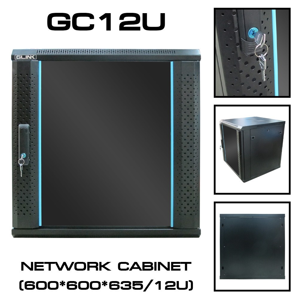 GLINK GC-12U / GC12U-60CM-BL ตู้ RACK 12U สีดำ ขนาด 60x60x63 ซม. BY ...