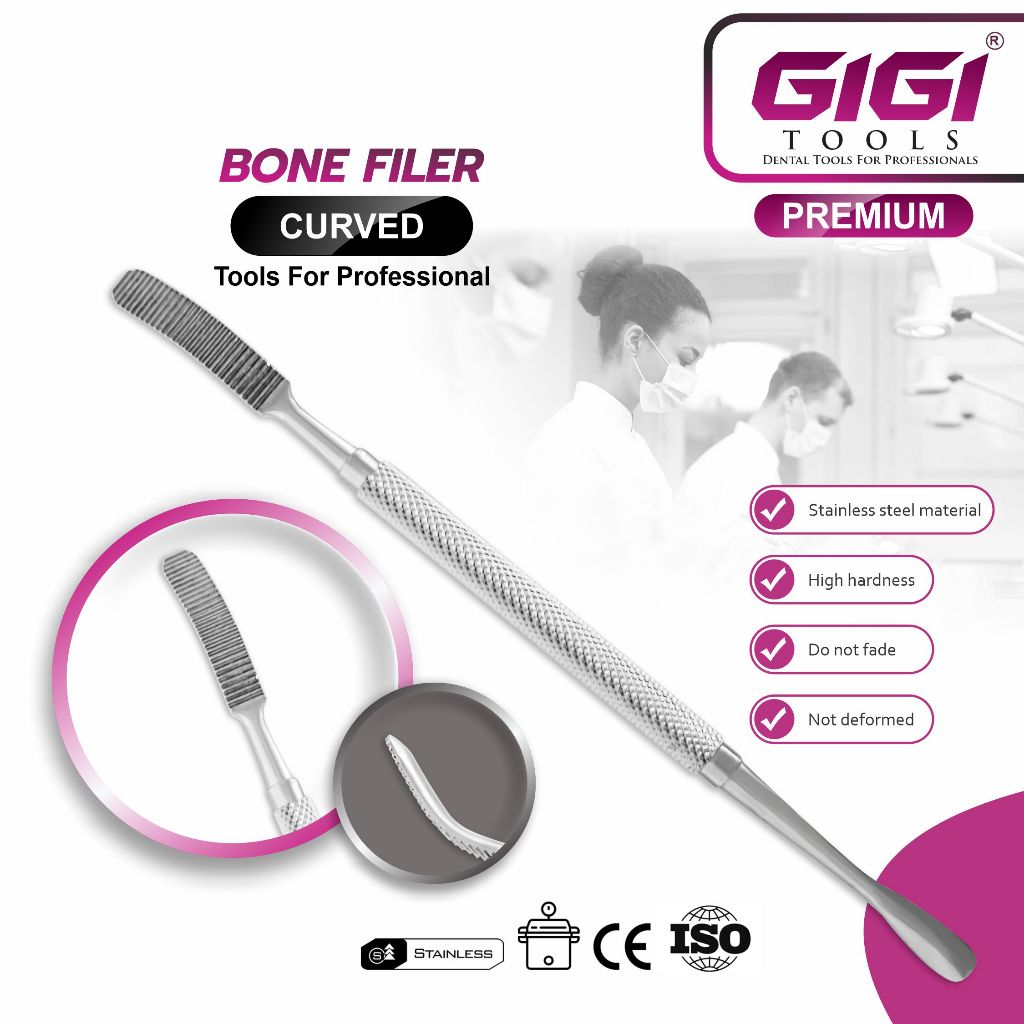 GIGI Tools Dental Bone File Miller Filler Cross Cut Curved Points ...