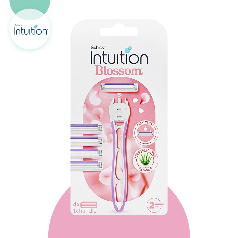 Schick Intuition Blossom มีดโกนสำหรับผู้หญิง 4 Refills 1 Handle (IBS25 ...