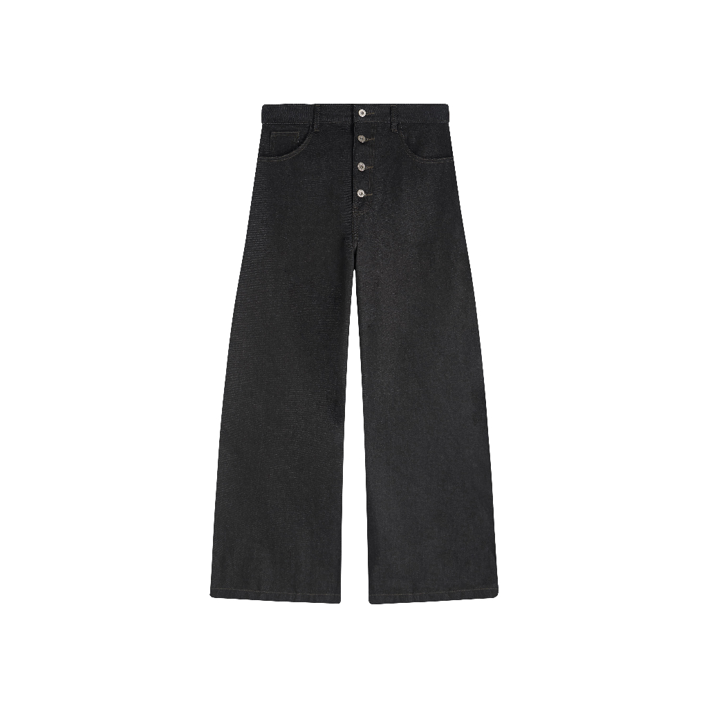 DOUBLE RAW DENIM BAGGY BLACK / กางเกงยีนส์ขายาว
