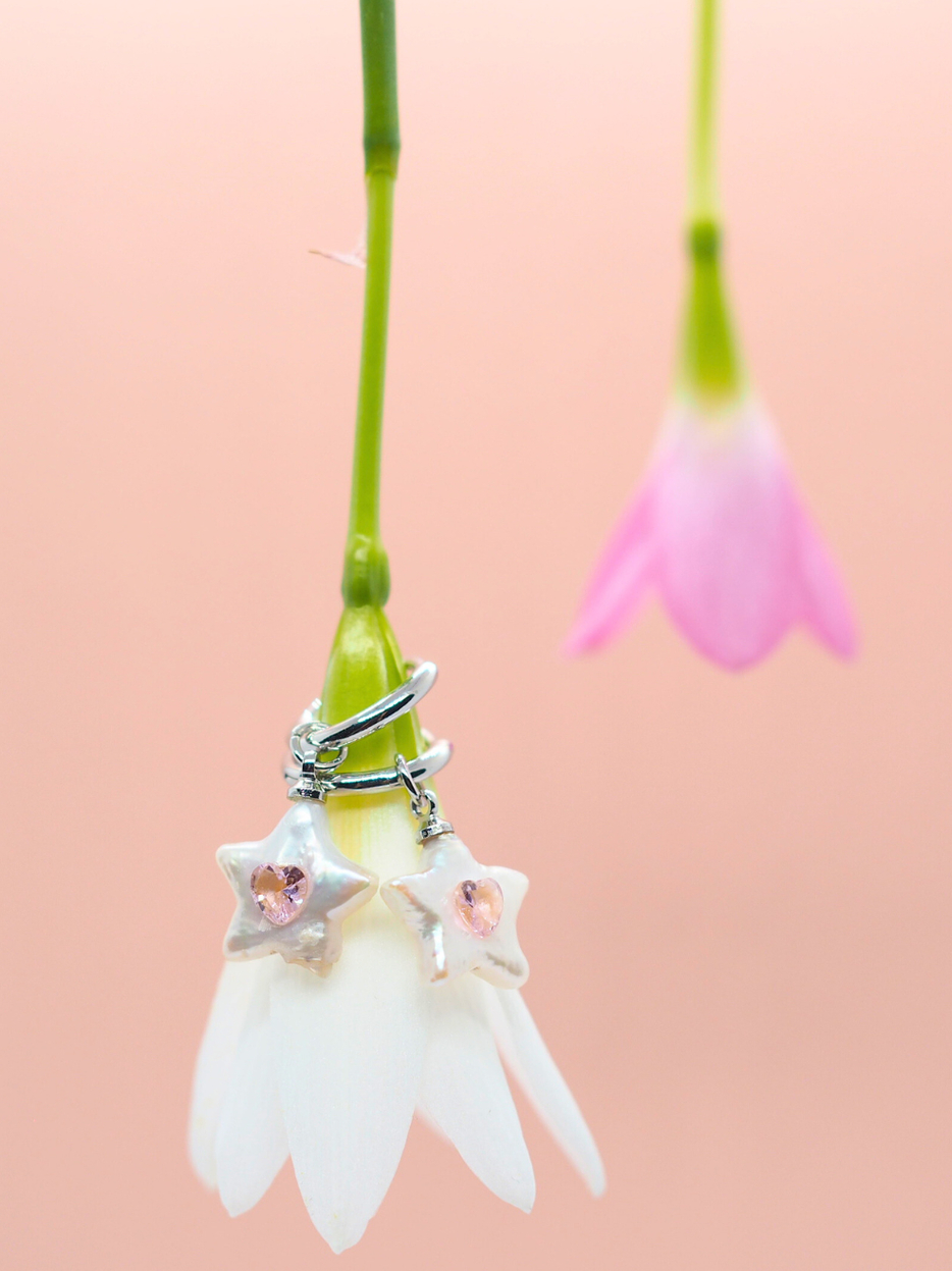 just gleam things - Twinkle Heart Earrings ต่างหูมุกน้ำจืดทรงดาว ฝัง ...