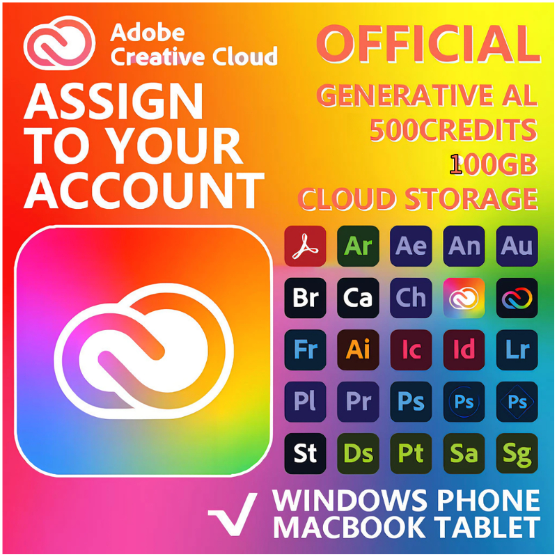 GENUINE ADOBE Creative Cloud All Apps | 1,2,3 & 6 Month Subscription ...