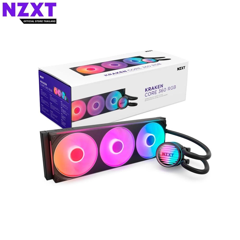 NZXT KRAKEN CORE 360 RGB BLACK : RL-KR36C-B1 - ชุดน้ำ 3 ตอนราคาไม่แพง ...