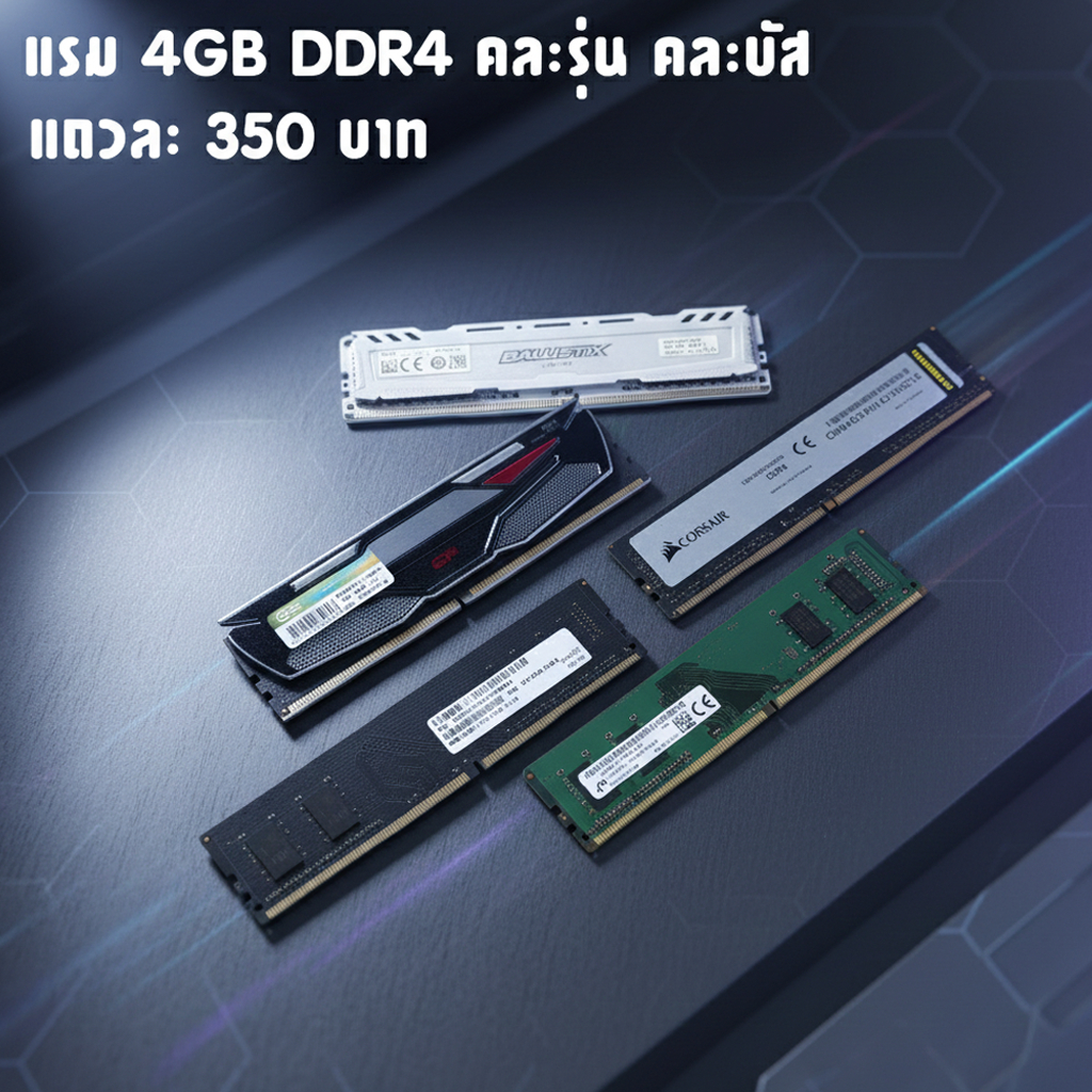 [มือสอง/แท้] RAM PC DDR4 4GB (คละรุ่น/คละบัส/คละแบรนด์) ใช้งานปกติ เทส ...