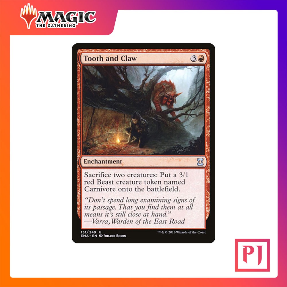 [MTG] Tooth and Claw [EMA] [RED] [UNCOM] [NORMAL] [ENG] (การ์ดเมจิค ...