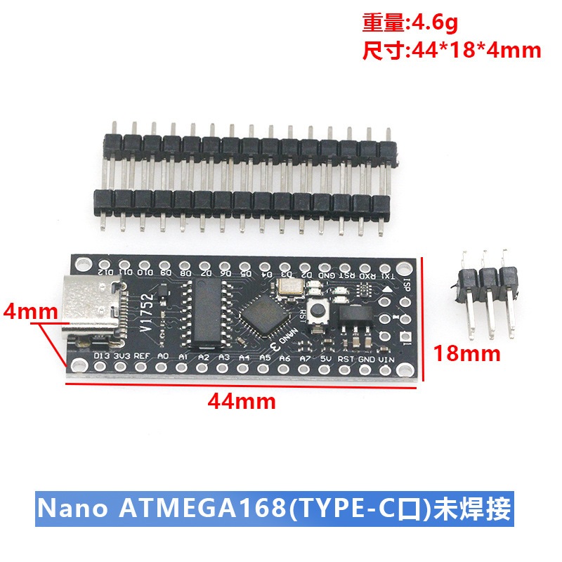 Arduino Nano ATMEGA168 / 328 อัพเกรด Type-C + ชิป CH340C 2Mb/s ใหม่ ...
