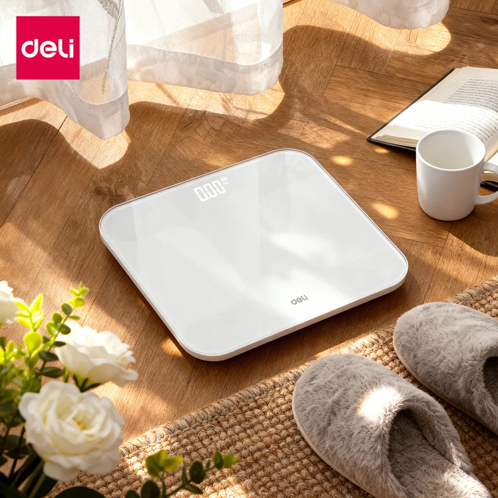 7. Deli เครื่องชั่งน้ำหนัก เชื่อมต่อแอป บลูทูธ เครื่องชั่งดิจิตอล รองรับ180Kg Weighing Scale