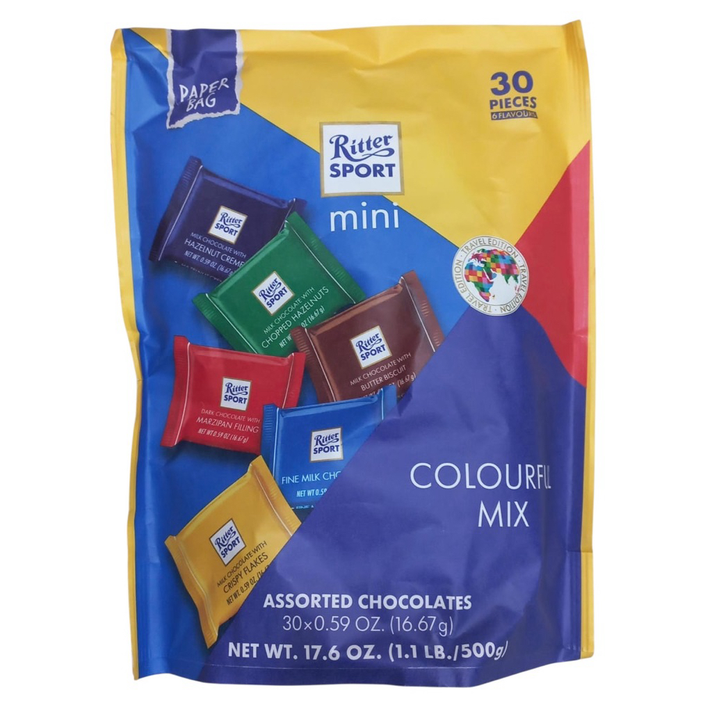 Ritter sport mini colorful mix 30 ชิ้น 500กรัม พร้อมส่ง | Shopee Thailand