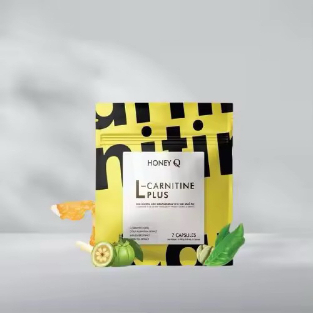 honey l carnitine plus HONEY Q L-Carnitine ฮันนี่ คิว แอล-คานิทีน พลัส 1ซอง 7 แคปซูล