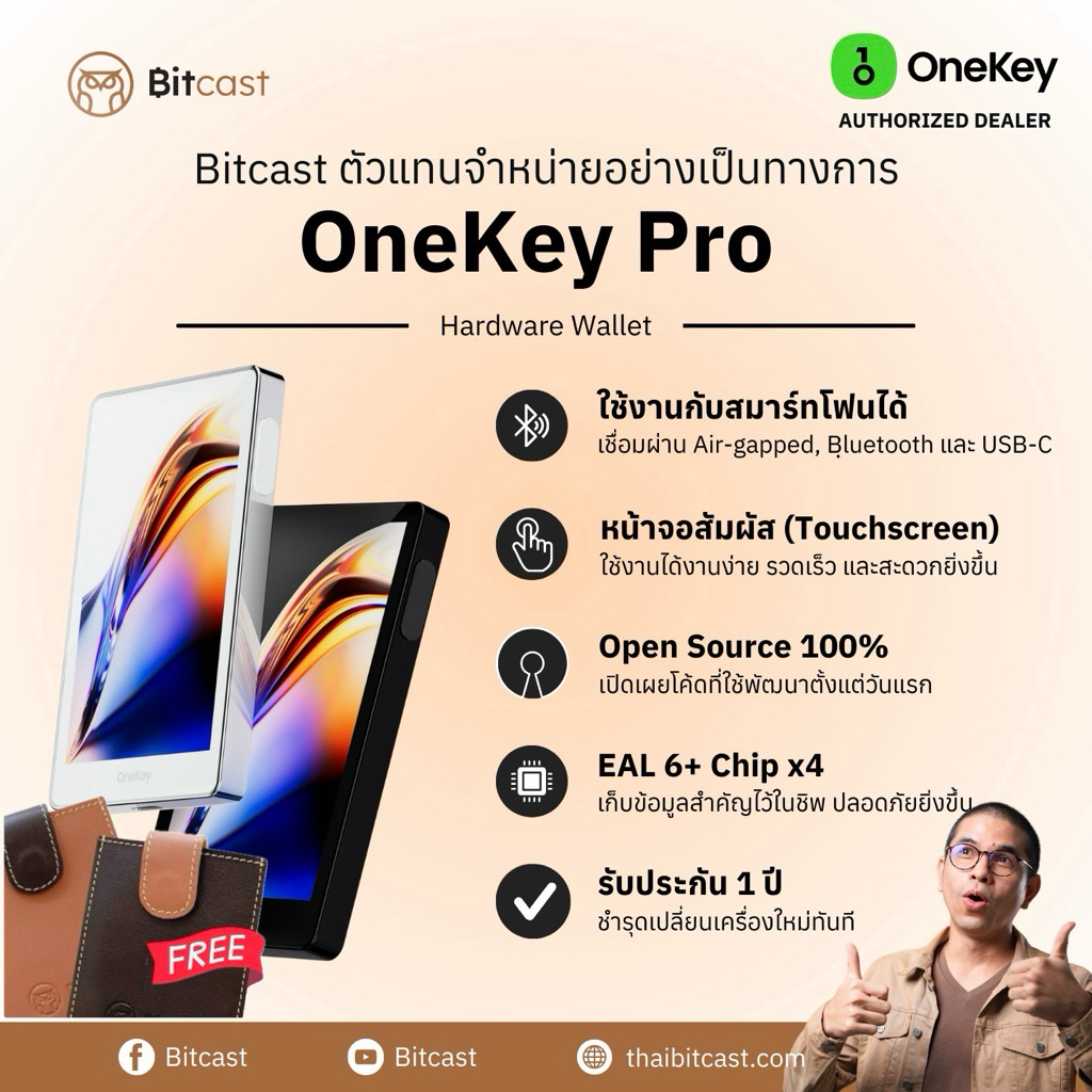 OneKey Pro แถมฟรีซองหนังแท้ รับประกัน 1 ปี | Shopee Thailand