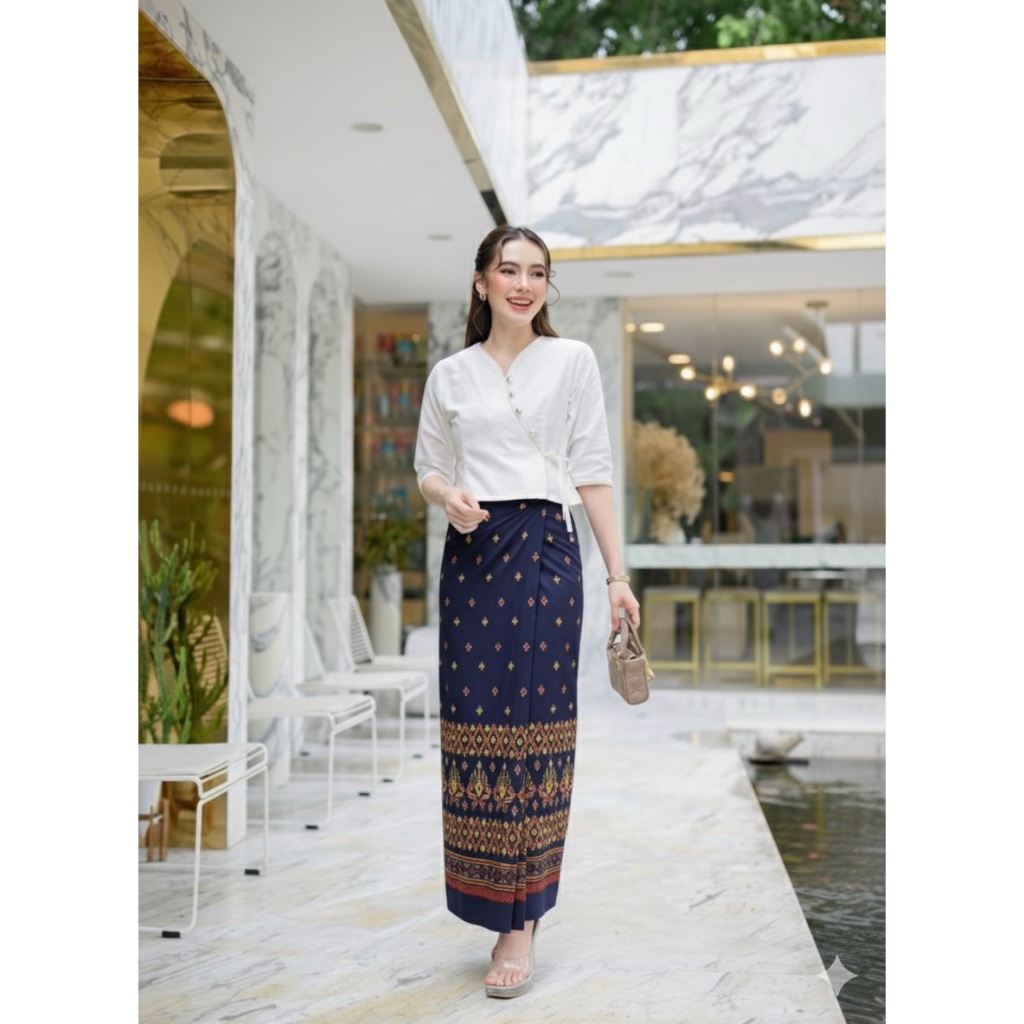 LANNA ผ้าถุงสำเร็จผ้าฝ้ายพิมพ์ลายไทยเชียงใหม่ ใส่สบาย ไม่ต้องเย็บ ผูกง่าย มุมมองที่ 2