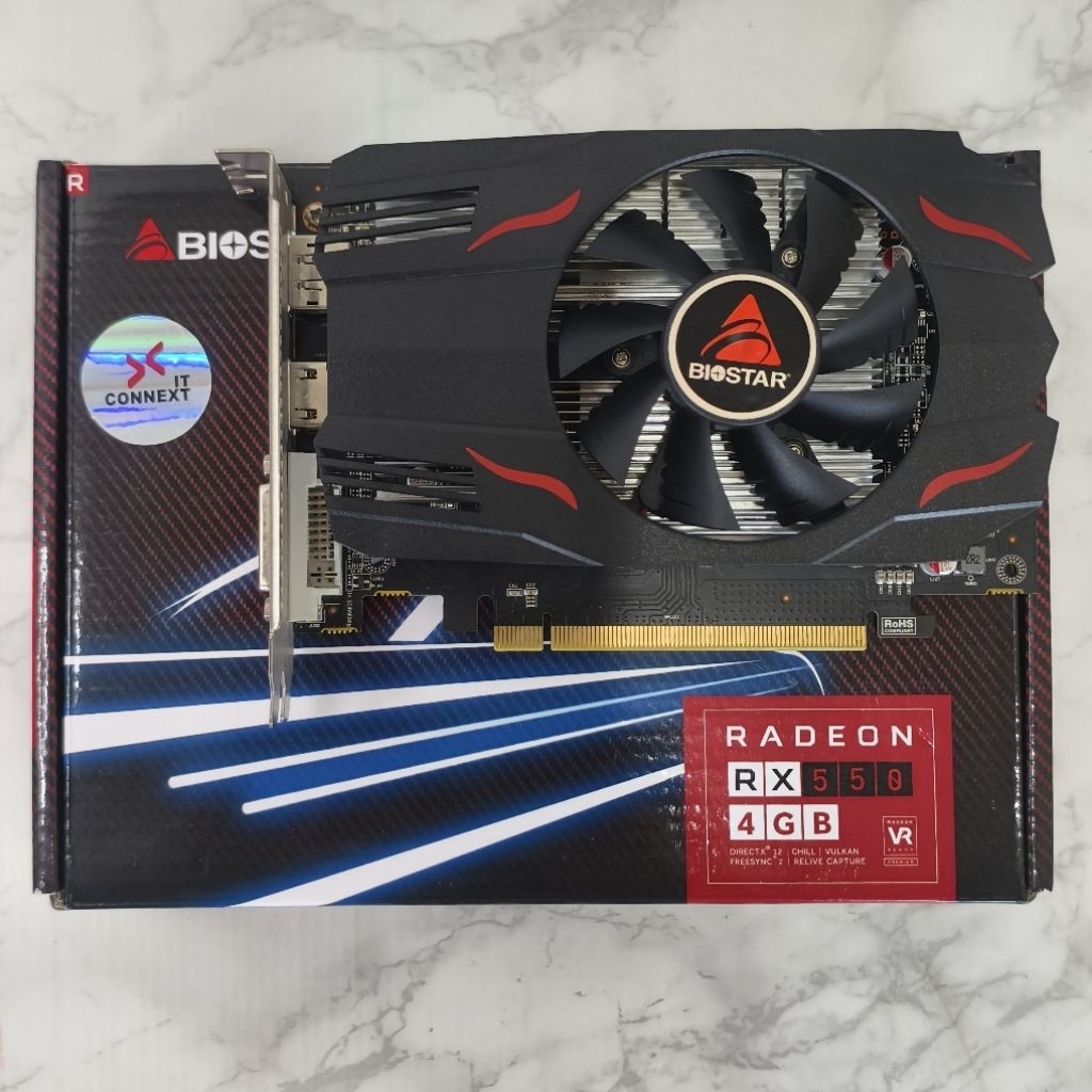 Biostar Radeon RX 550 4G DDR5 128bit มือสอง ไม่ต่อไฟเพิ่ม พร้อมใช้งาน ...