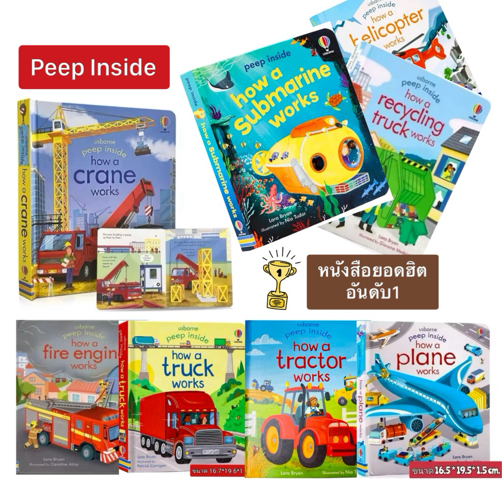 🌟ใหม่🌟 Peep inside หนังสืออ่านภาษาอังกฤษสำหรับเด็ก หนังสือมีหน้าต่างเปิดปิด นิทานภาพเด้ง สามมิติ