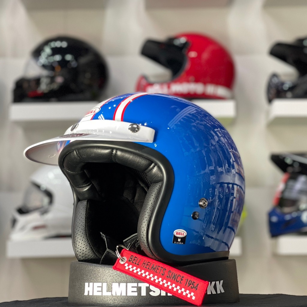 หมวกกันน็อคเปิดหน้า BELL CUSTOM 500 SIX DAY MCQUEEN BLUE/WHITE