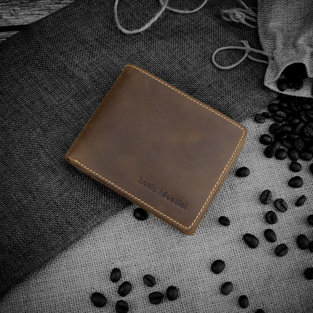 Louis Montini (Massachusetts) กระเป๋าสตางค์หนังวัวแท้ กระเป๋าผู้ชายหนังแท้ Men’s Wallet TTM115