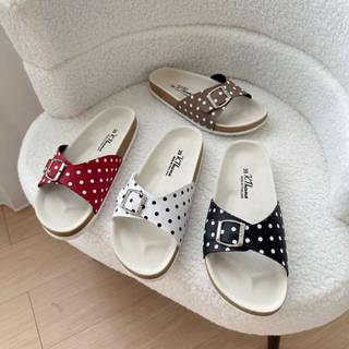 KTHANA รองเท้าแตะPolkadot ลายจุด พื้นสไตล์วินเทจ มี size 35 - 44 แนะนำลด 1-2 ไซส์