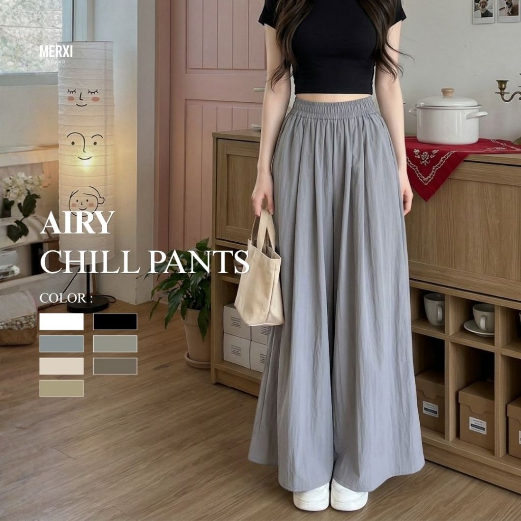 Merxi.brand - Airy Chill Pants กางเกงลดอุณหภูมิ ใส่แล้วเย็น ผ้าพริ้วใส่ ...