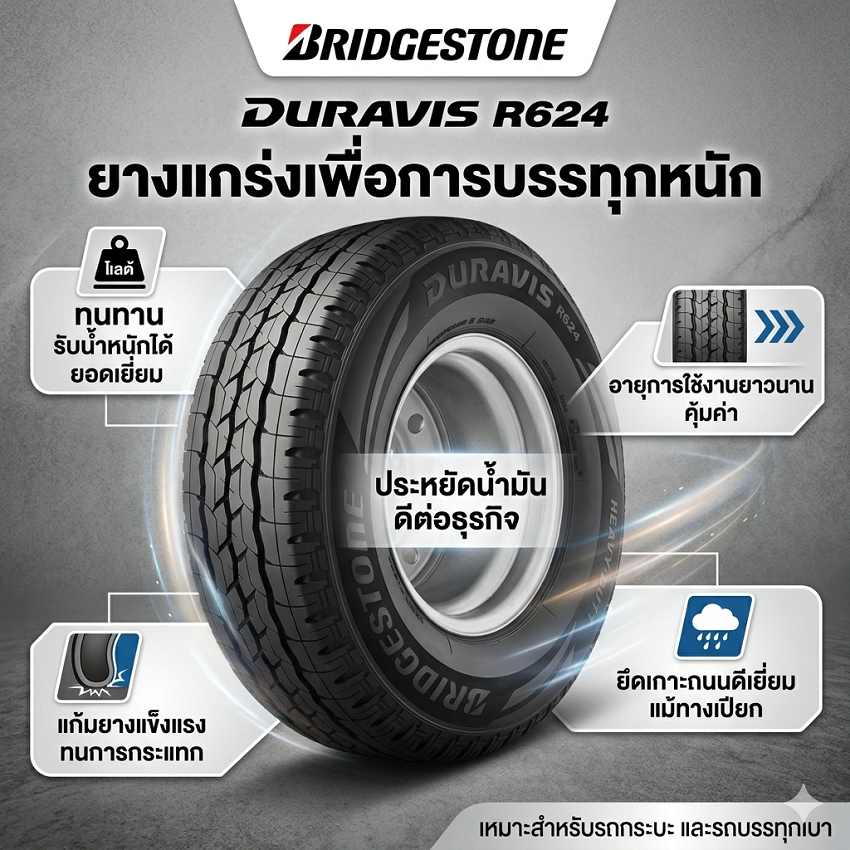 ยางรถยนต์ ขนาด 195R14 รุ่น DURAVIS R624 ยี่ห้อ Bridgestone | Shopee ...