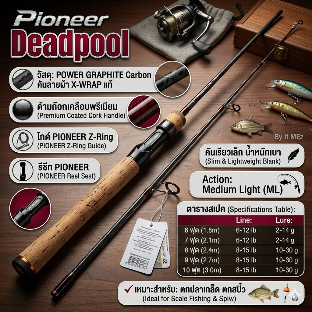 [ รับตรงจากบริษัท ] คันหน้าดิน คันสปิ๋ว PIONEER DEADPOOL ไพโอเนียร์ เด ...