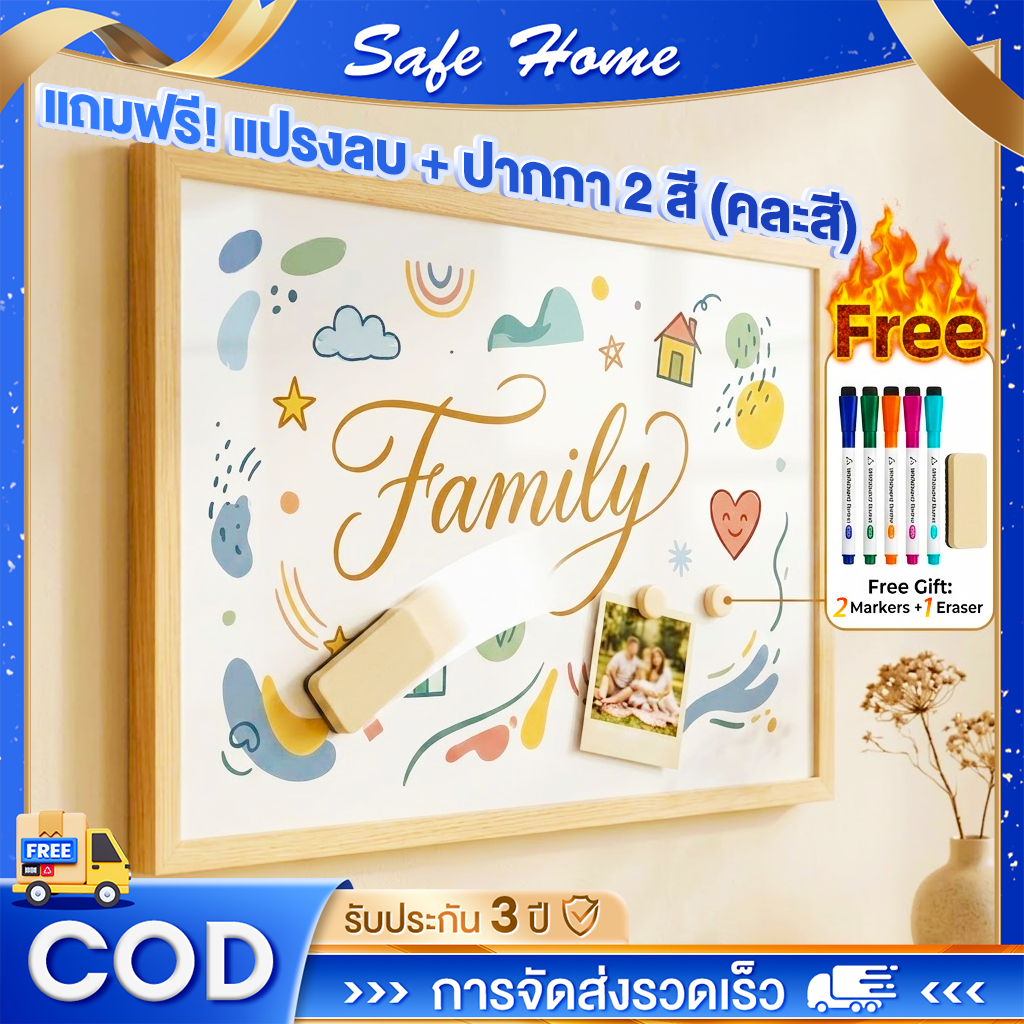 กระดานไวท์บอร์ด ขอบไม้สน ไวท์บอร์ดมินิมอล 60x90 cm WhiteBoard เขียนลื่น ...