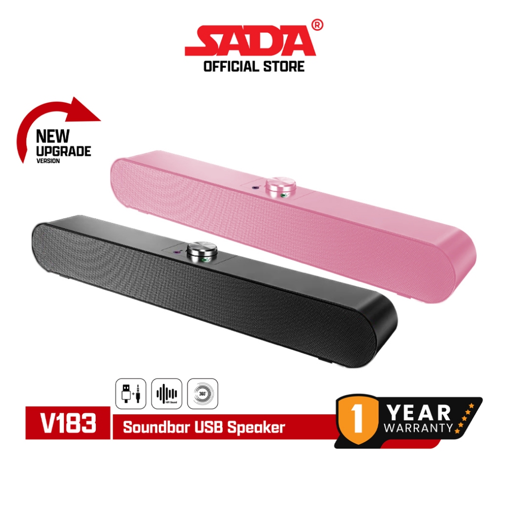 Sada V183 Soundbar Stereo Speaker ลำโพงซาวด์บาร์ เชื่อมต่อด้วย AUX 3.5 ...