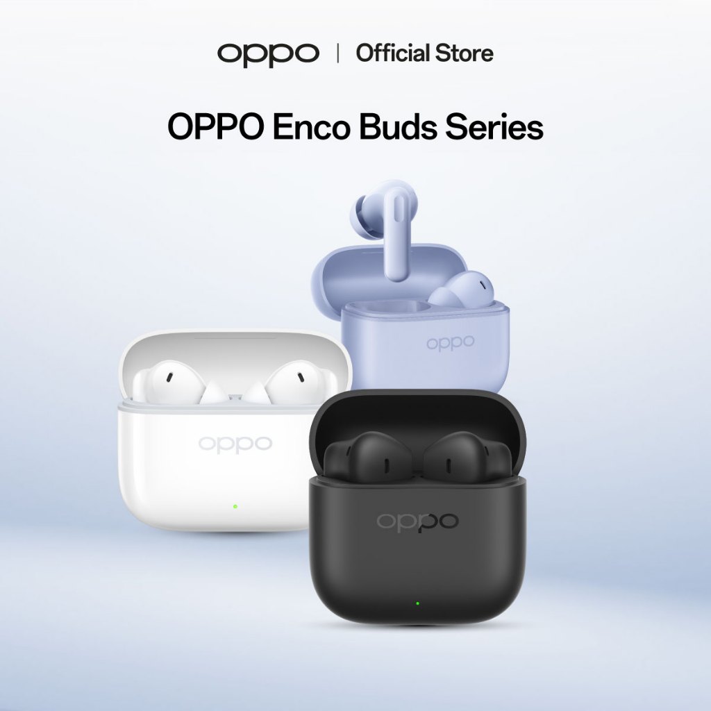 OPPO Enco Buds Series | หูฟังบลูทูธ ไร้สาย ออปโป้ เบสหนัก ไดรเวอร์ใหญ่ น้ำหนักเบา 3.8g. กันน้ำกันฝุ่น ใช้งานนาน 48ชม.