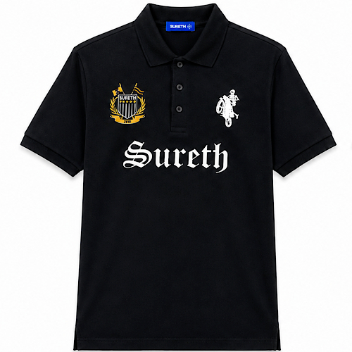 SURETHING WHEELIE POLO SHIRT - BLACK