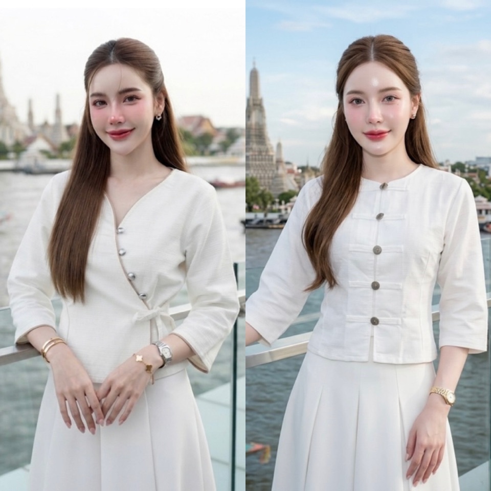 LANNA – เสื้อแขนยาวผ้าไทยผ้าฝ้ายชินมัย เสื้อผ้าไทยผู้หญิง เสื้อใส่ทำงาน ใส่ออกงาน งานบุญงานบวช ทรงสวยใส่สวยมากค่ะ