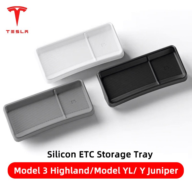 COD🚚ถาดเก็บของหลังหน้าจอ สำหรับ Tesla Model 3 Highland / New Y Juniper/Model YL ถาดยึด ETC กล่องเก็บของซ่อน