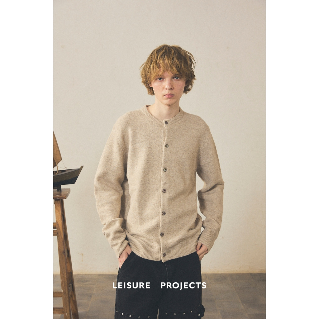 (Leisure Projects) LEISURE CARDIGAN เสื้อคาร์ดิแกนผ้าถักคอตตอนแขนยาวทรง ...