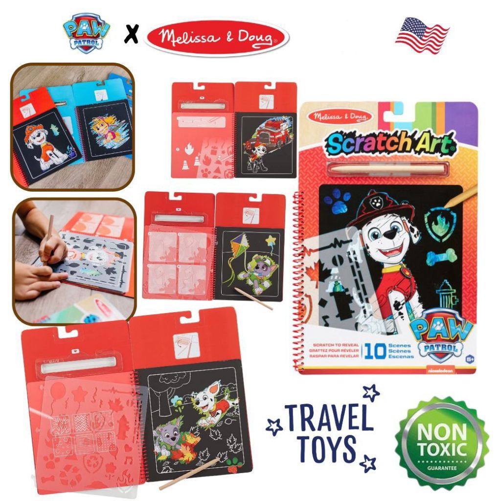 Kit D'art à Gratter Melissa & Doug Paw Patrol - 10 Scènes, Stylet En Bois - Activité Sans Désordre Pour Enfants 5
